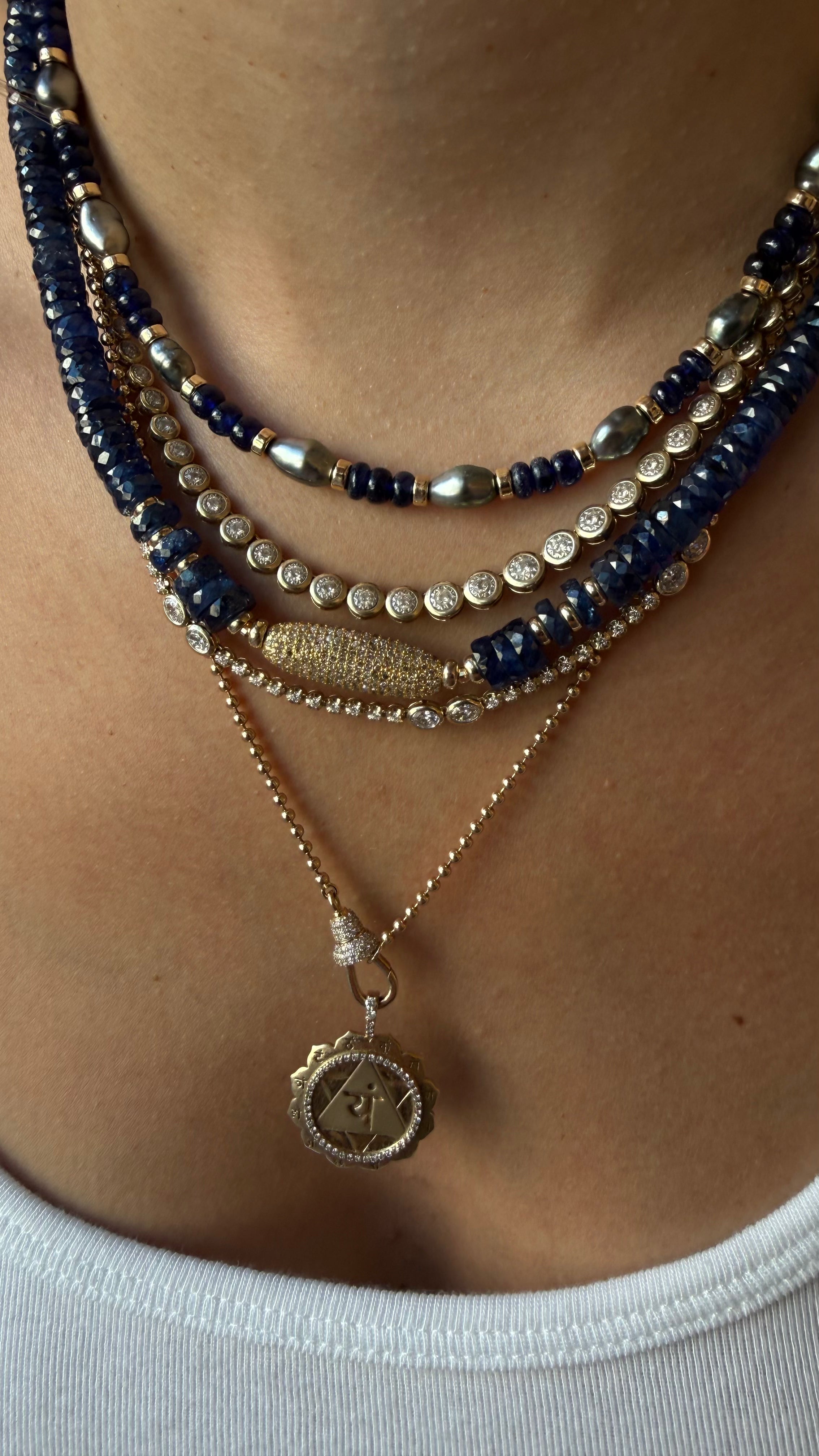 14K GOLD HALO CHAIN WITH DIAMOND CLASP
