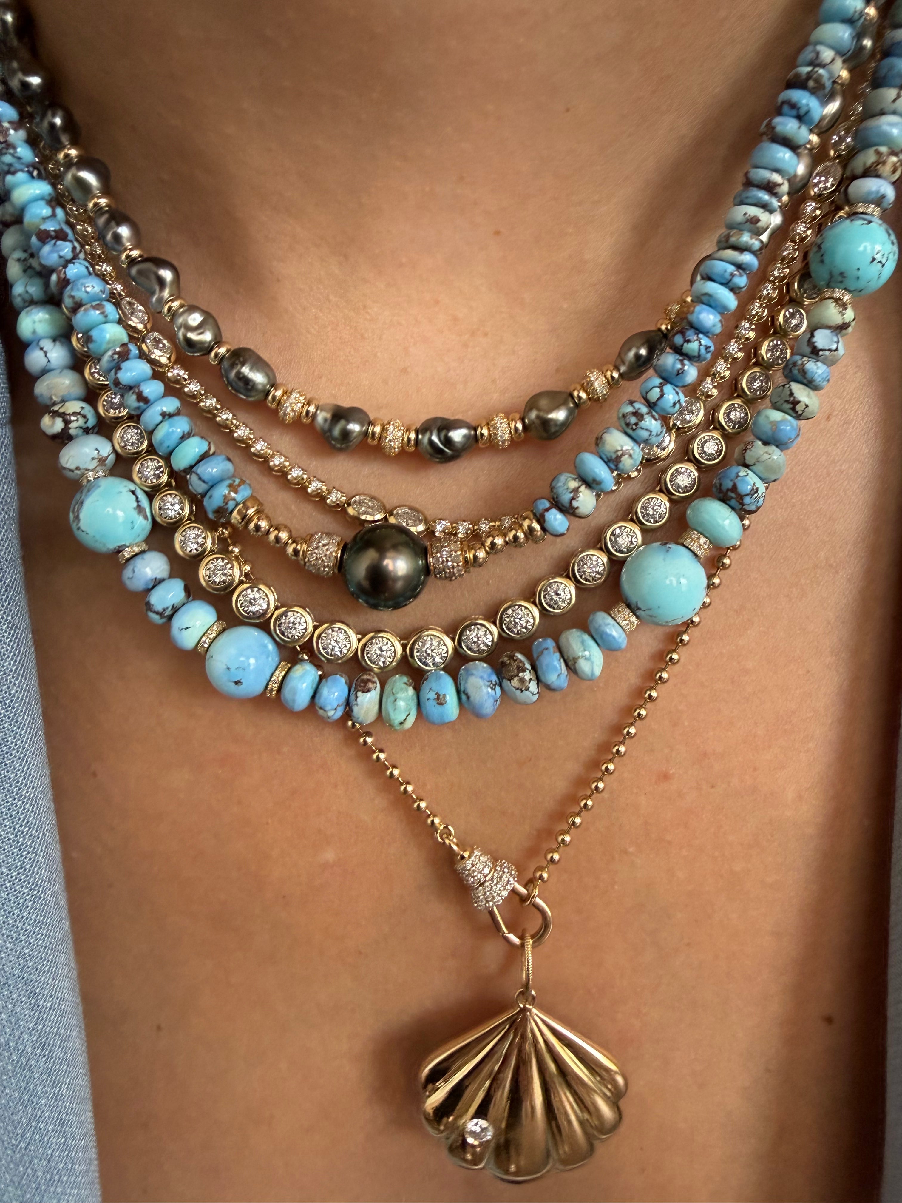 GOLDEN HILL TURQUOISE & TAHITIAN NECKLACE