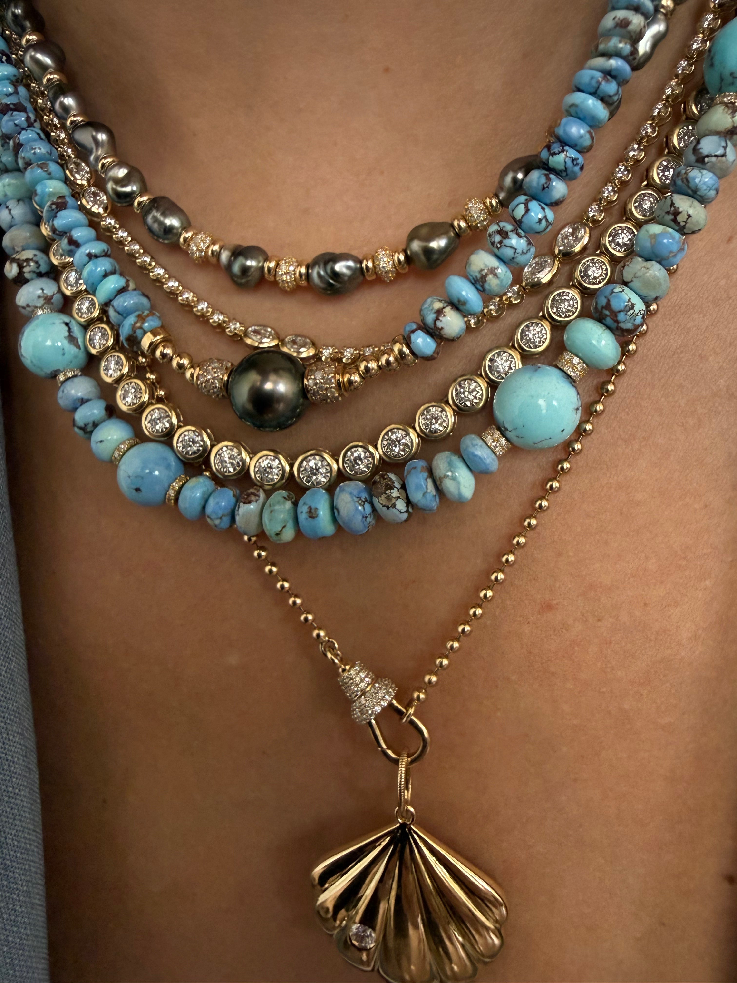 GOLDEN HILL TURQUOISE & TAHITIAN NECKLACE