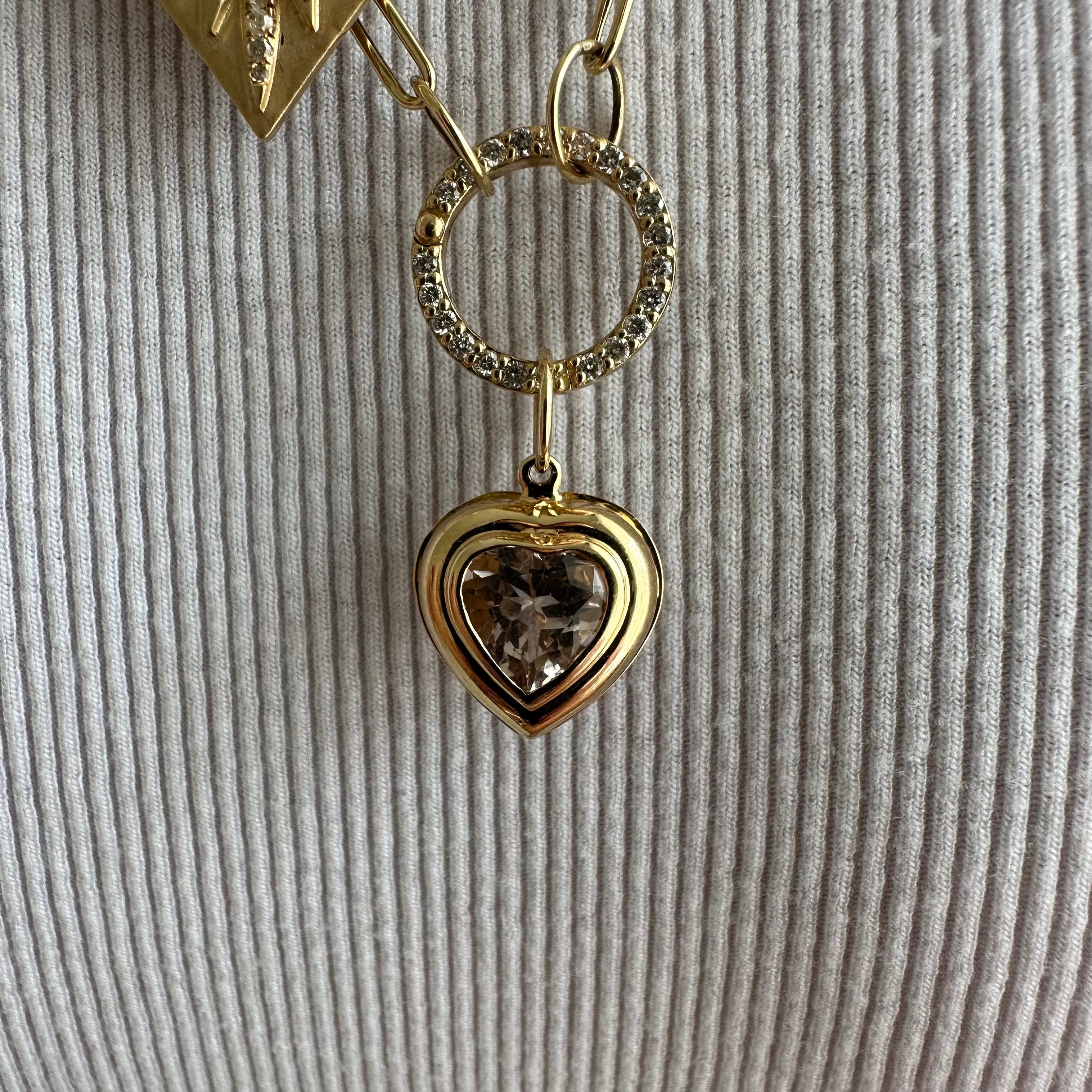 14k GOLD GEMSTONE HEARTS