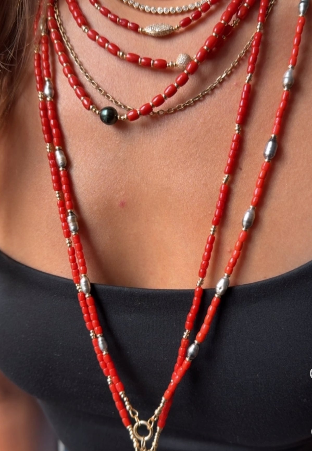 LONG CORAL NECKLACES