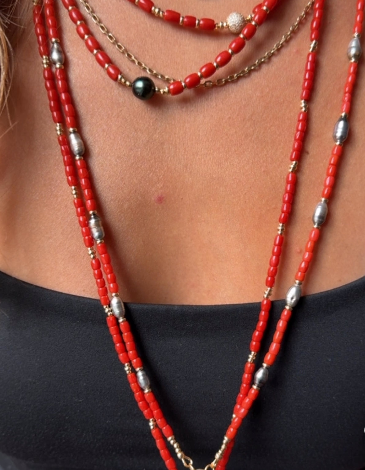 LONG CORAL NECKLACES