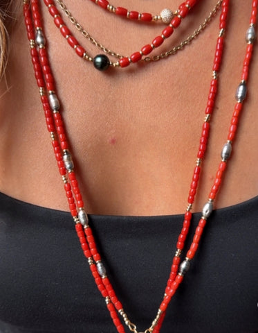LONG CORAL NECKLACES