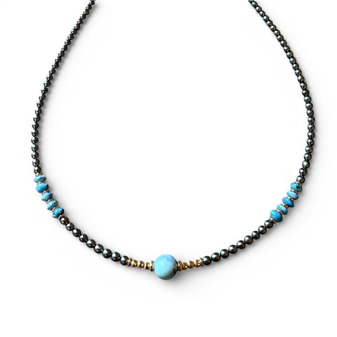 THE BABY TAHITIAN NECKLACES WITH GOLDEN HILL TURQUOISE