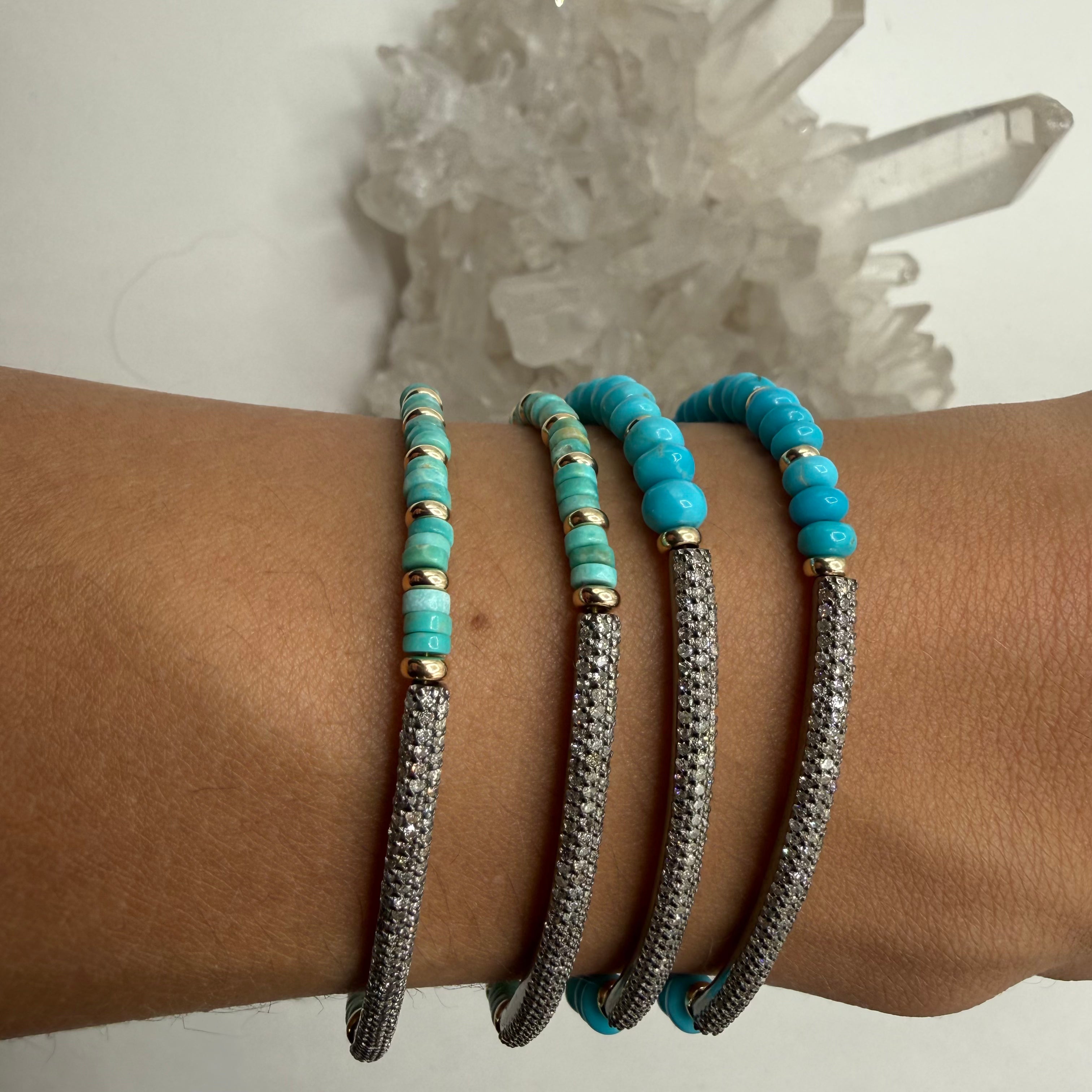 SLEEPING BEAUTY TURQUOISE & DIAMOND BRACELET