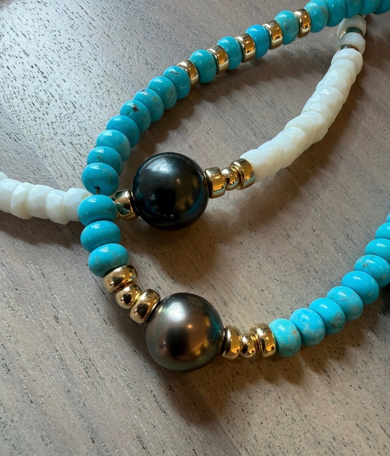 TURQUOISE & TAHITIAN PEARL NECKLACE