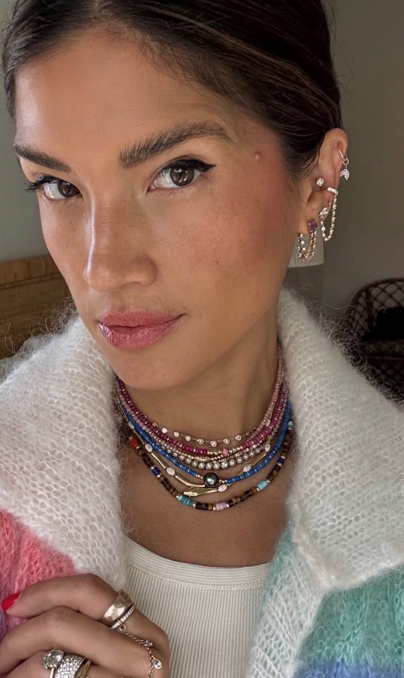 14K GOLD RUBY NECKLACE WITH RUBY FOCAL BEAD