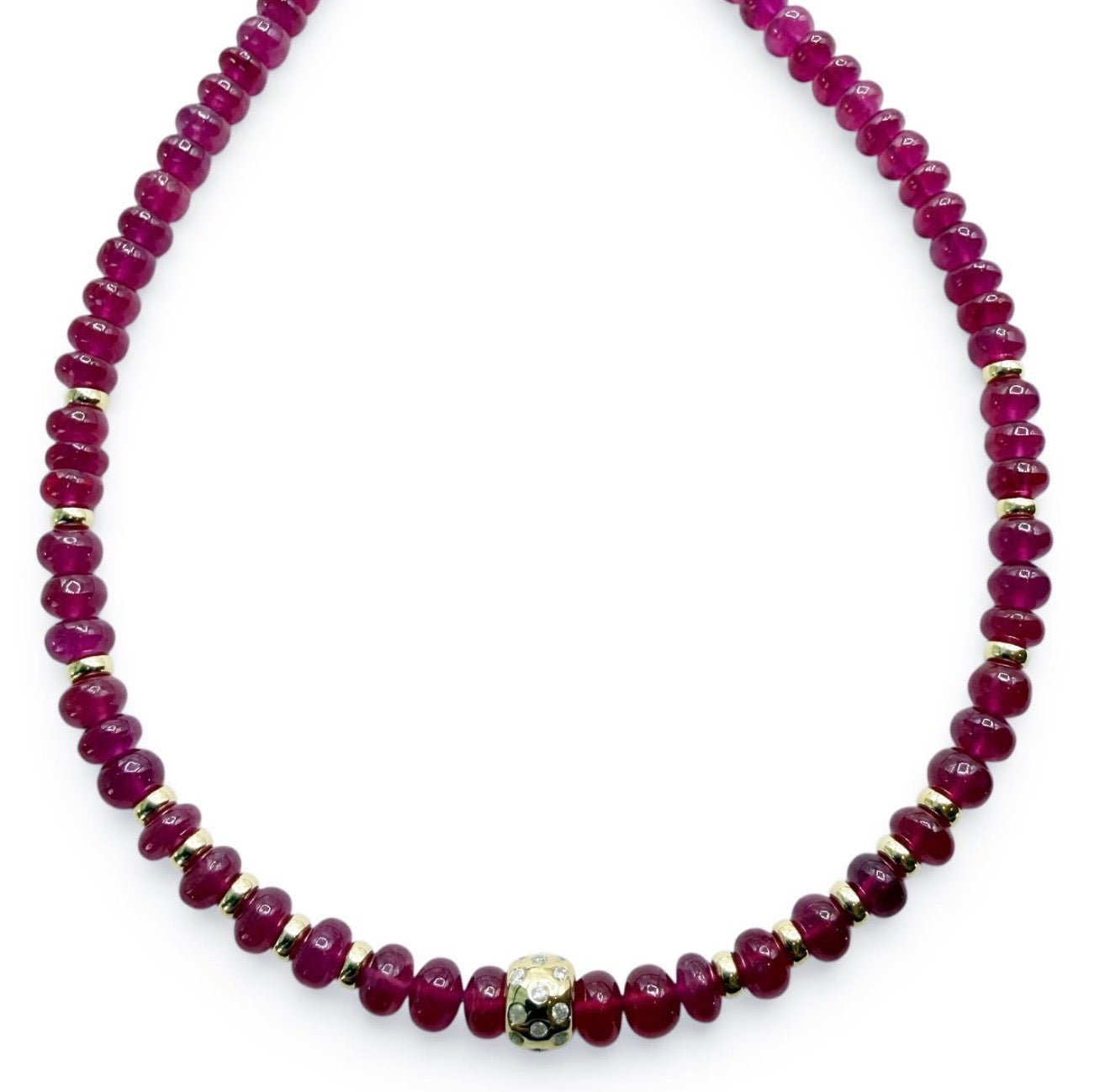 RUBY AND DIAMOND BEAD NECKLACE