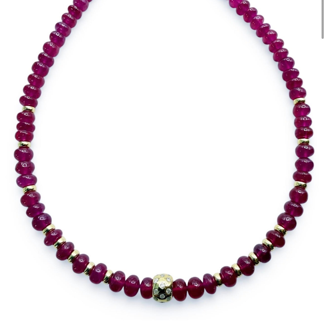 RUBY AND DIAMOND BEAD NECKLACE