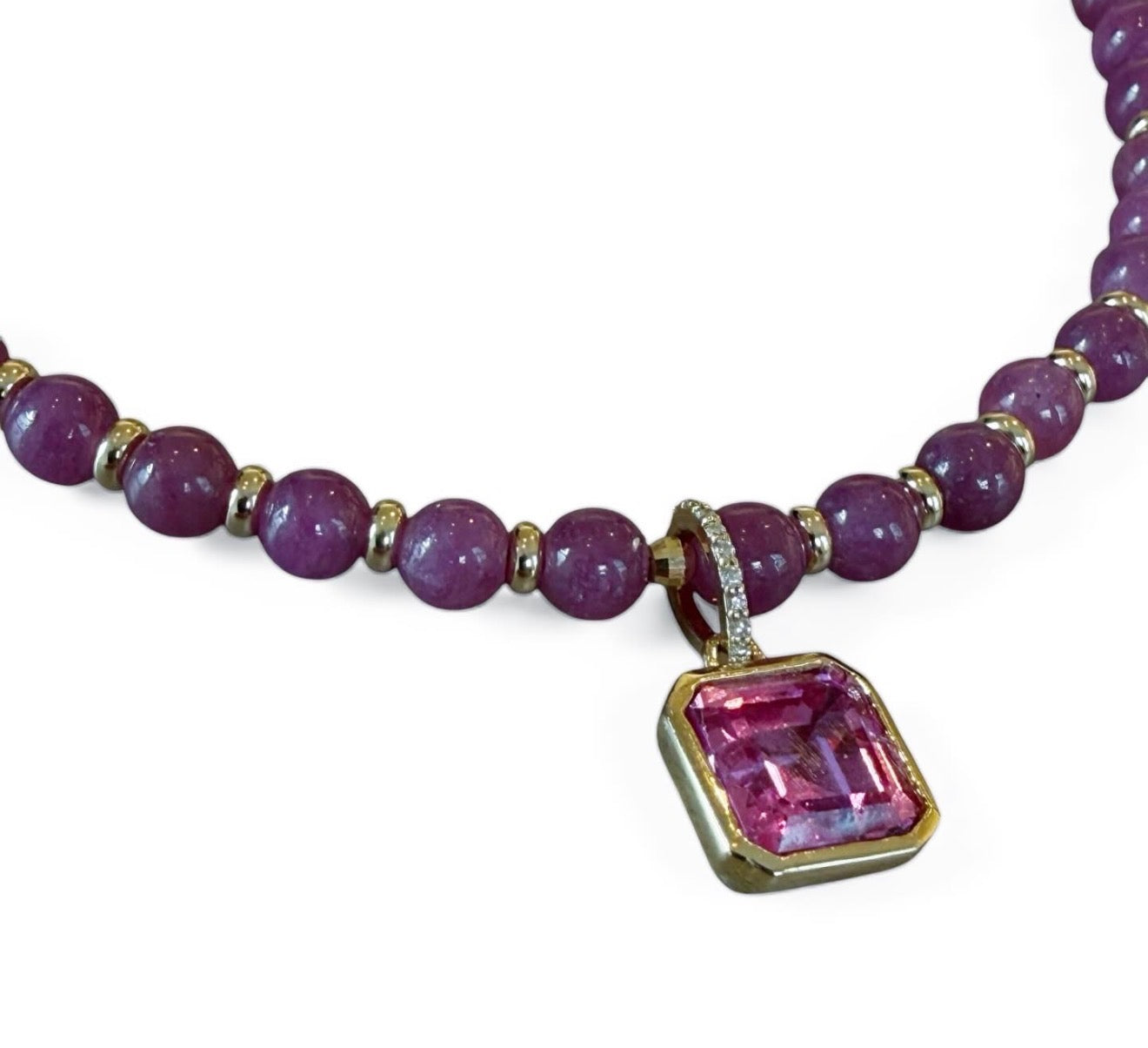 PINK  RUBY & PINK TOPAZ NECKLACE