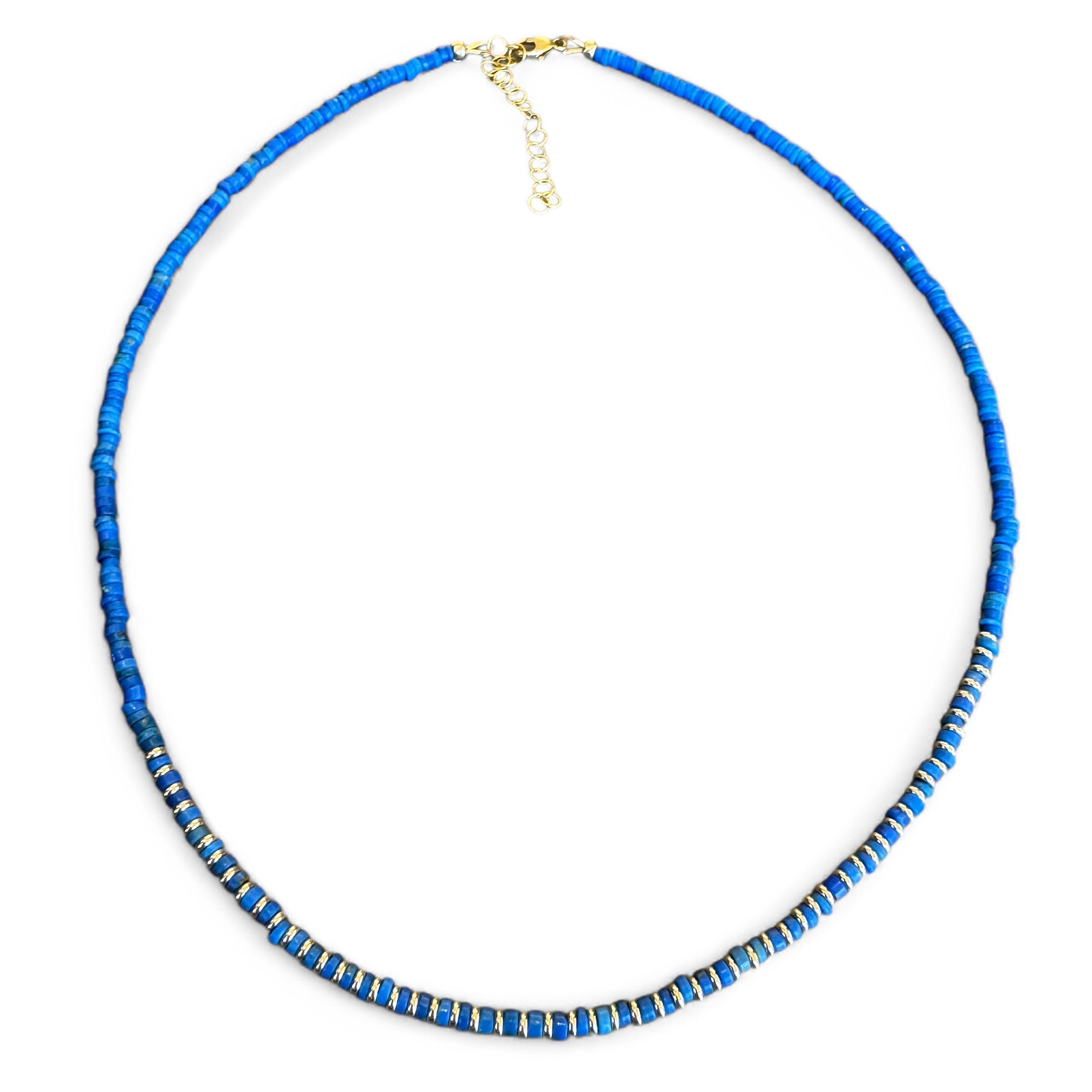 TURQUOISE & 14K GOLD HEISHI NECKLACES