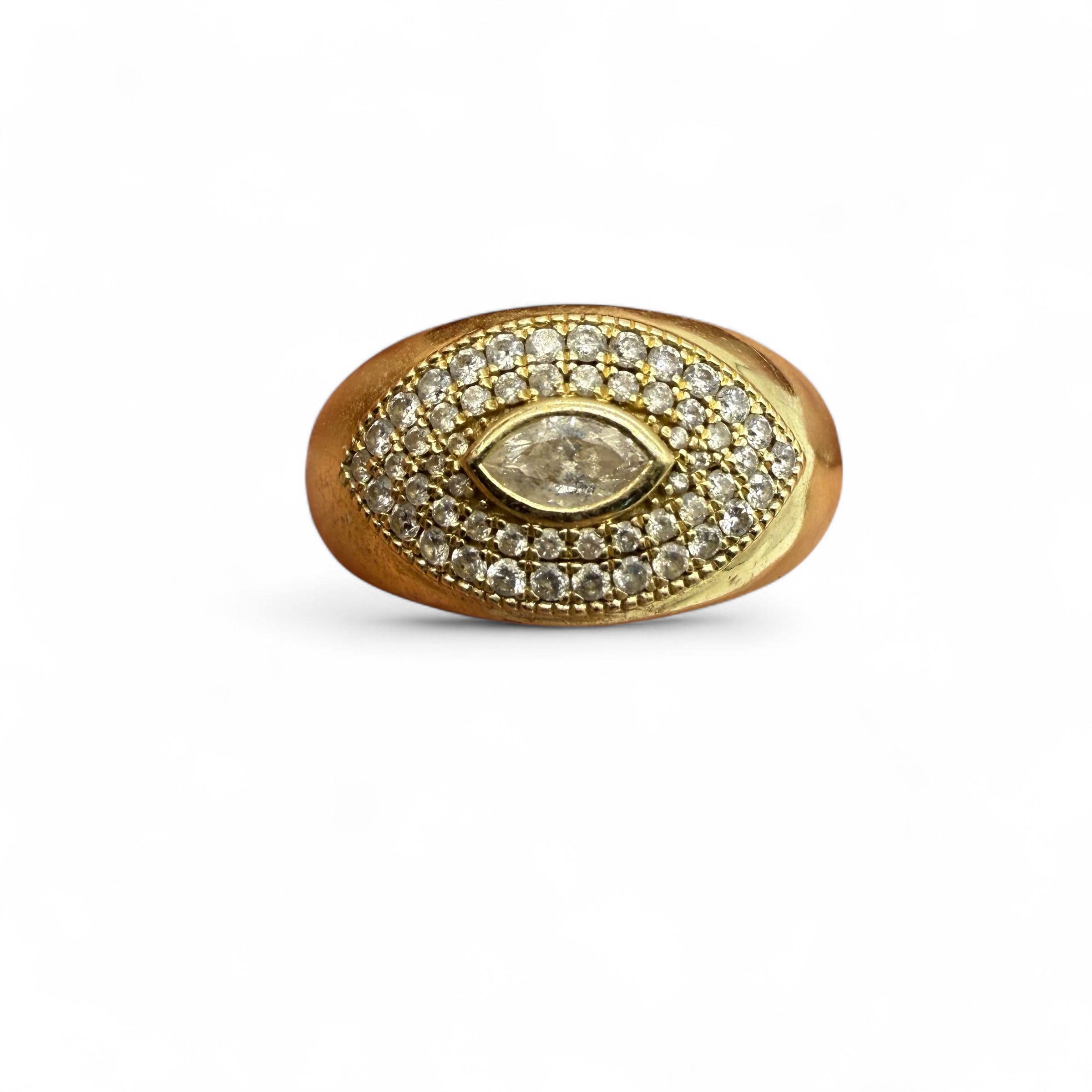 14K GOLD AND DIAMOND PROTECTION RING
