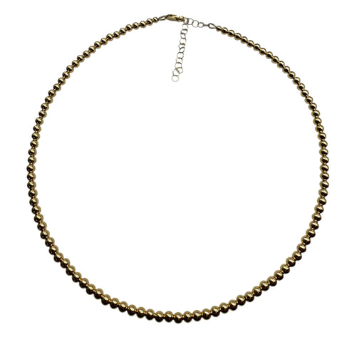 4MM ROUND GOLD BEADED NECKLACE