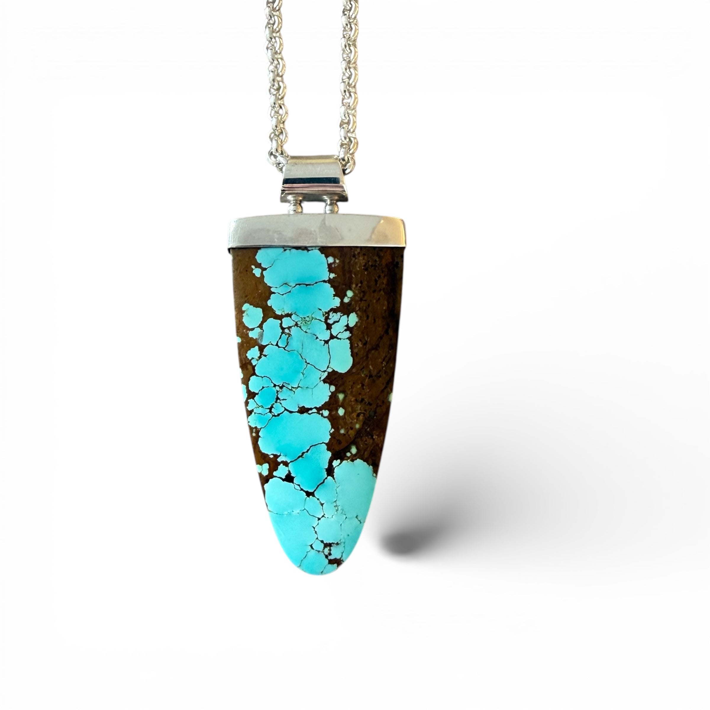TURQUOISE PENDANT SET IN SILVER
