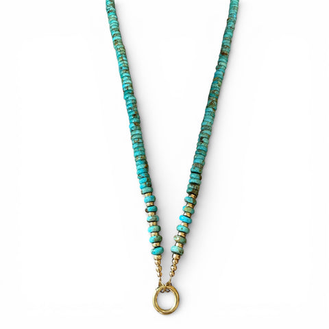 LONG TURQUOISE BEADED NECKLACE