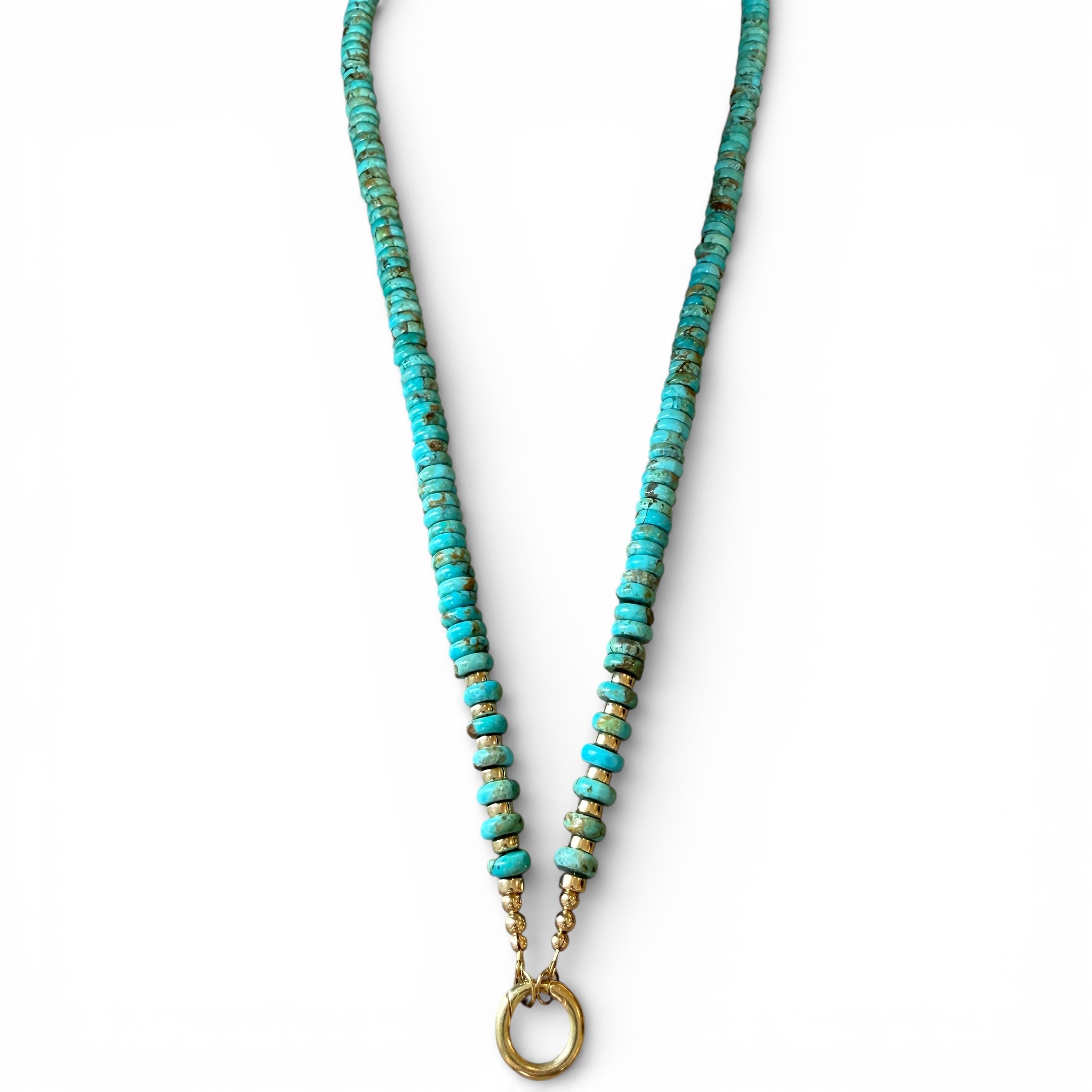 LONG TURQUOISE BEADED NECKLACE