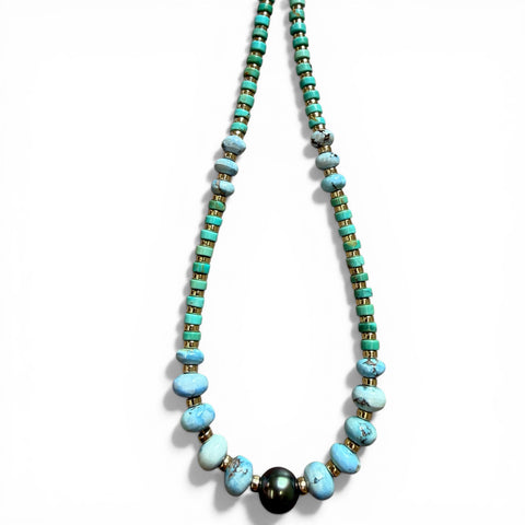 GOLDEN HILL AND TURQUOISE NECKLACE