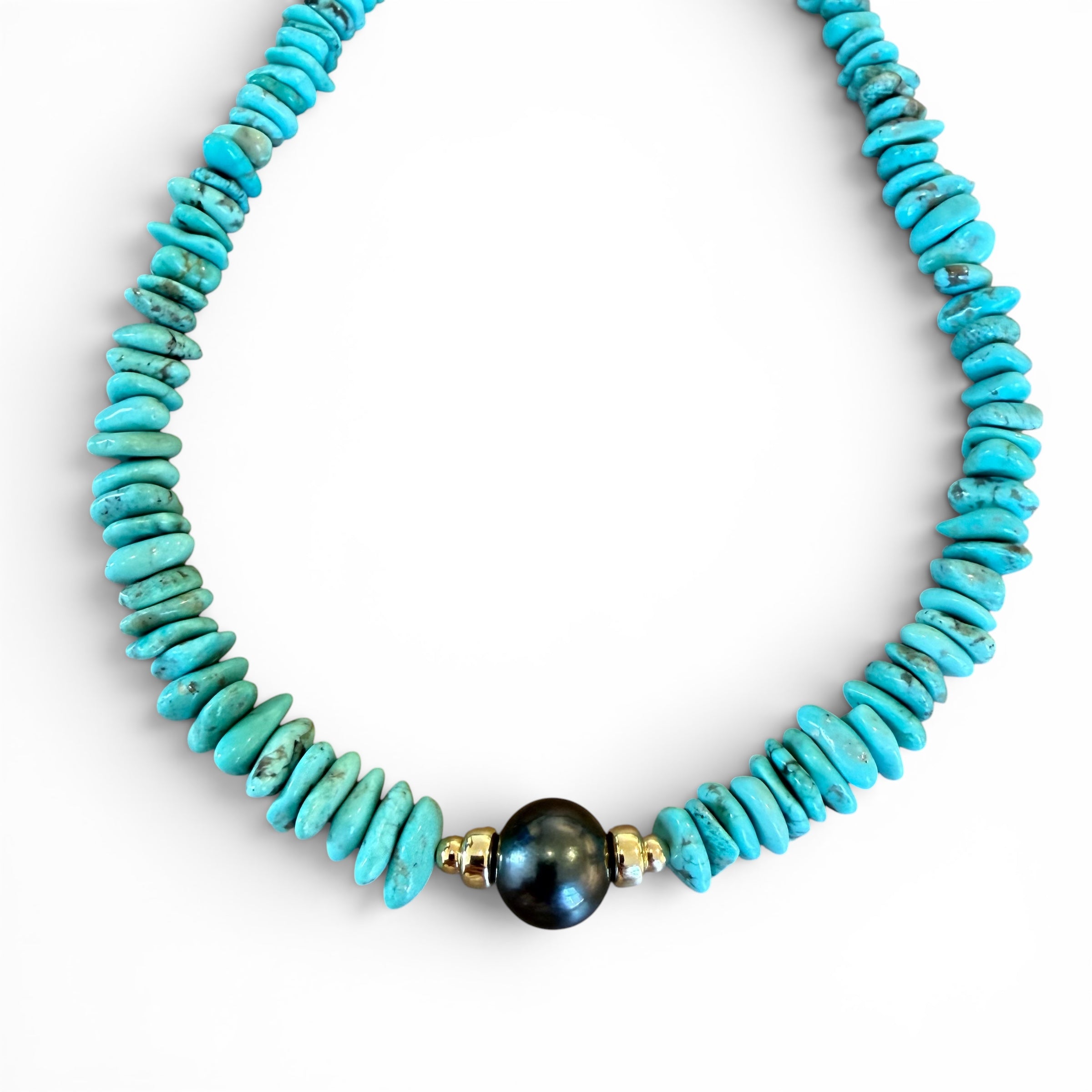 TURQUOISE AND TAHITIAN PEARL NECLKACE