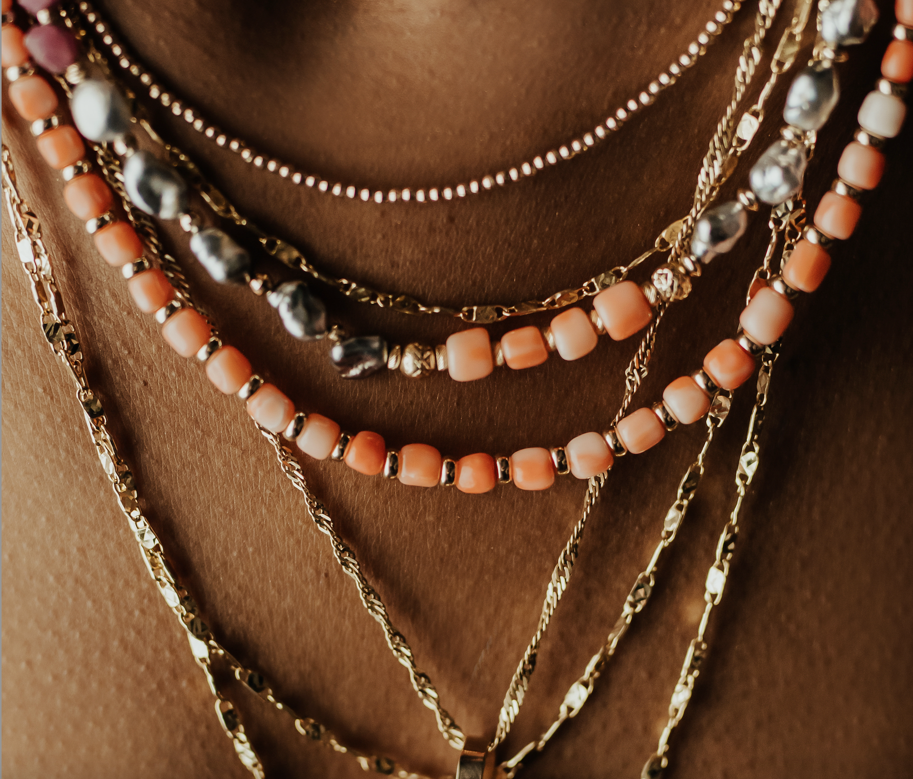 ANTIQUITY CORAL BEADED NECKLACES