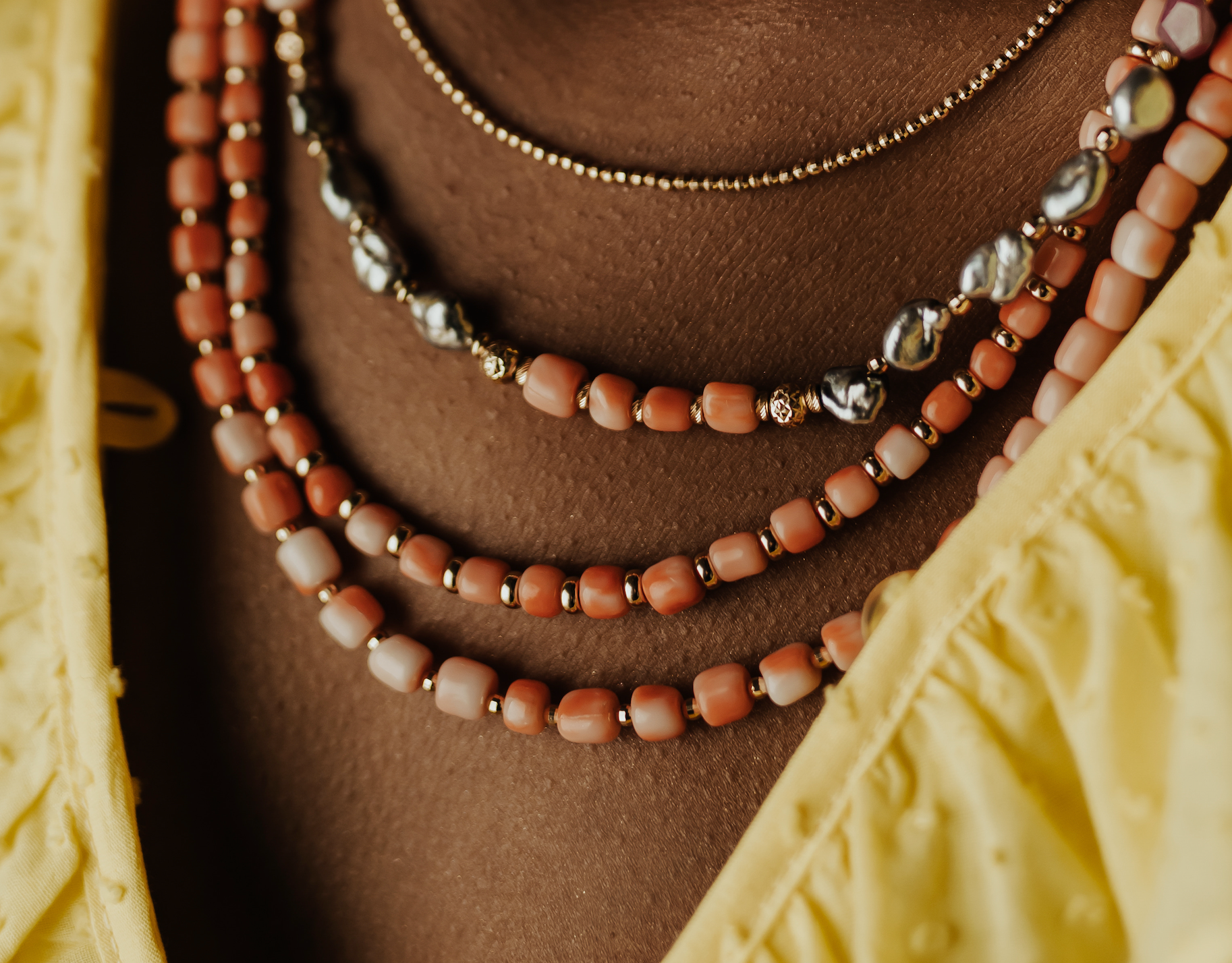 ANTIQUITY CORAL BEADED NECKLACES