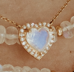 MOONSTONE HEART NECKLACE