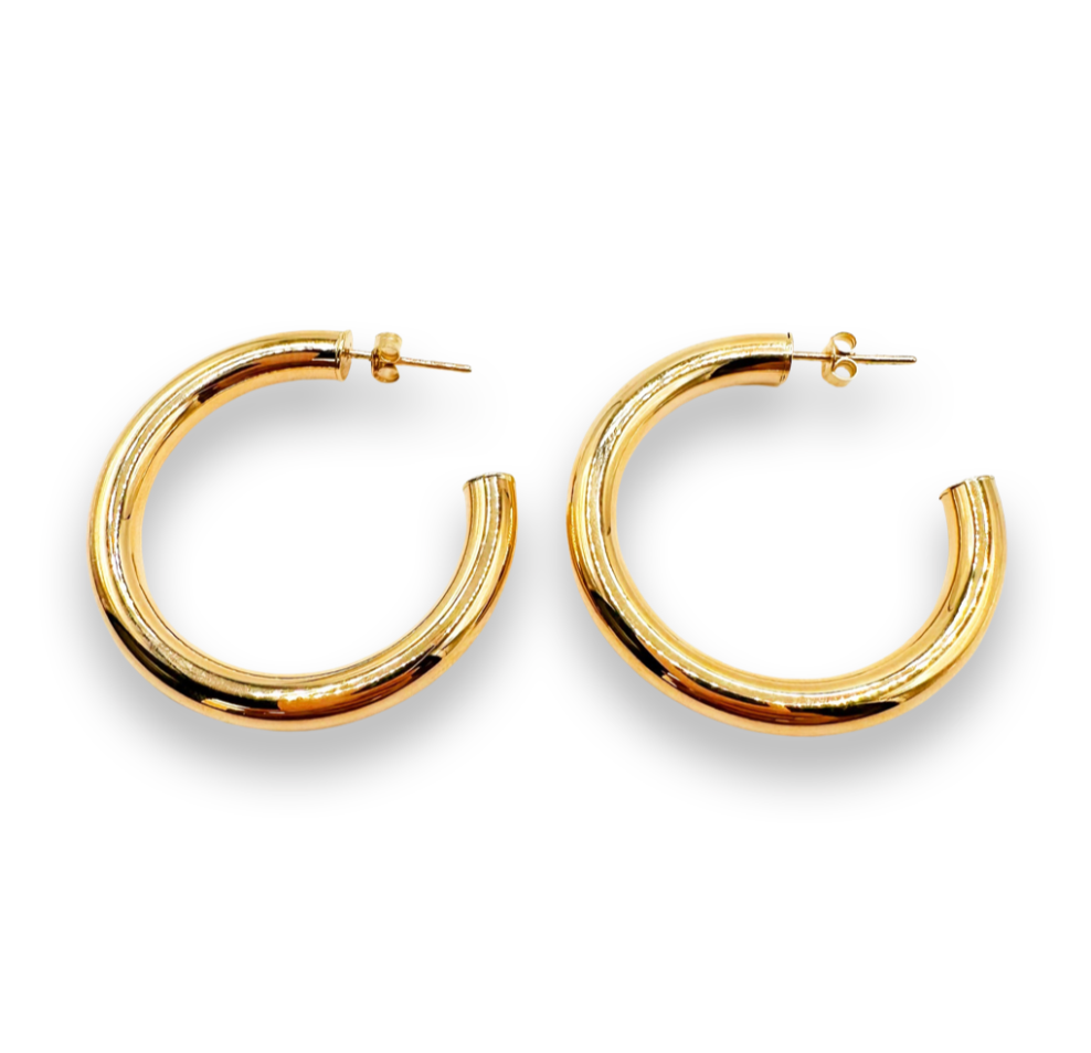 40MM 14K YELLOW GOLD HOOPS