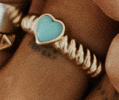 TURQUOISE HEART RING IN 14K GOLD