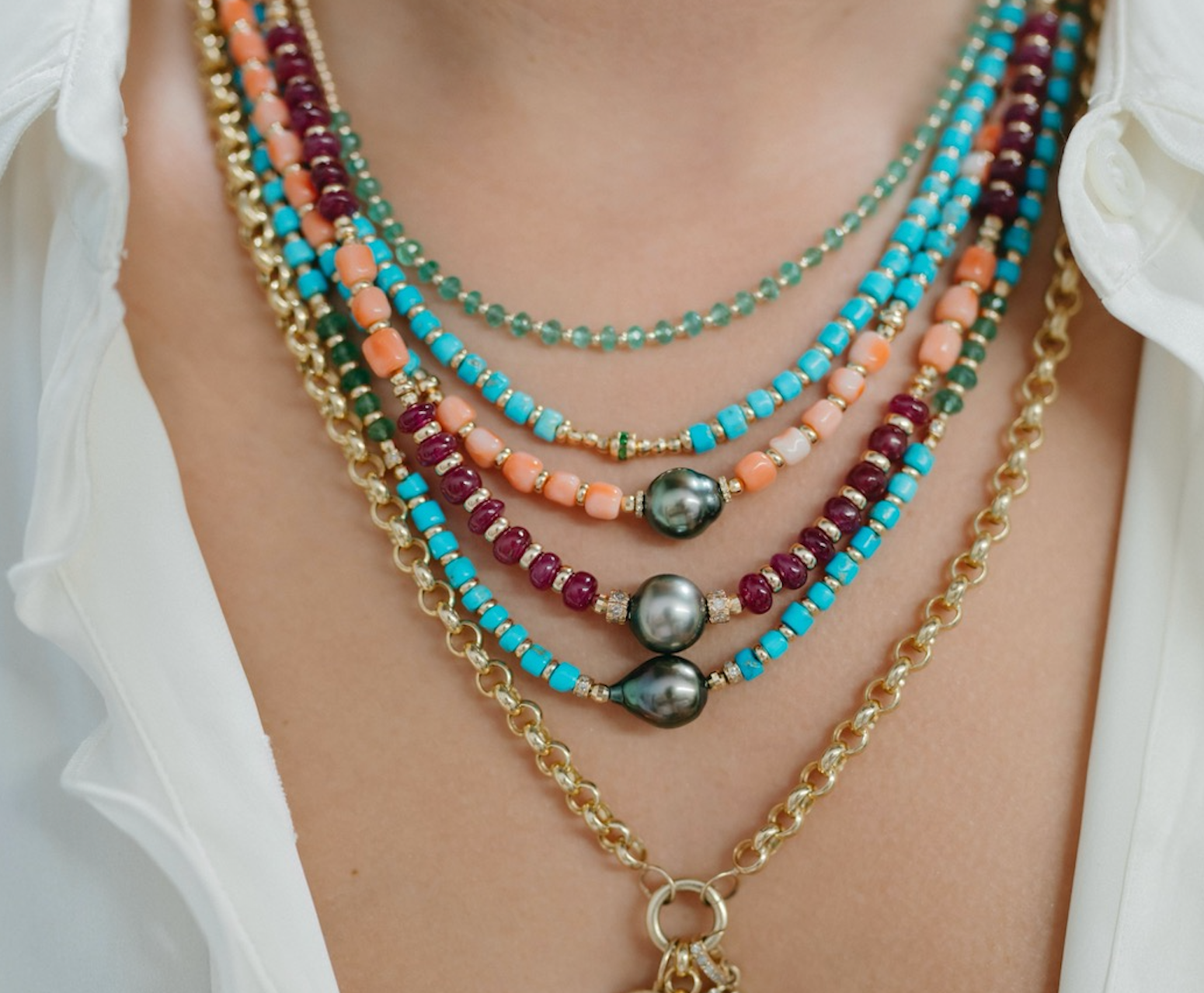 THE TAHITIAN ANTIQUITY NECKLACES. ALL ONE OF A KIND.