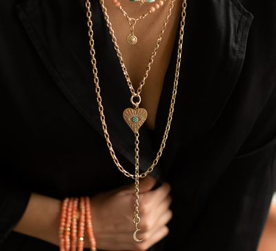 14K GOLD ELONGATED ROLO CHAIN