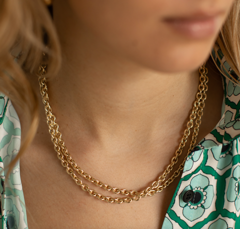 14K GOLD PUFFY LINK CHAIN 18"