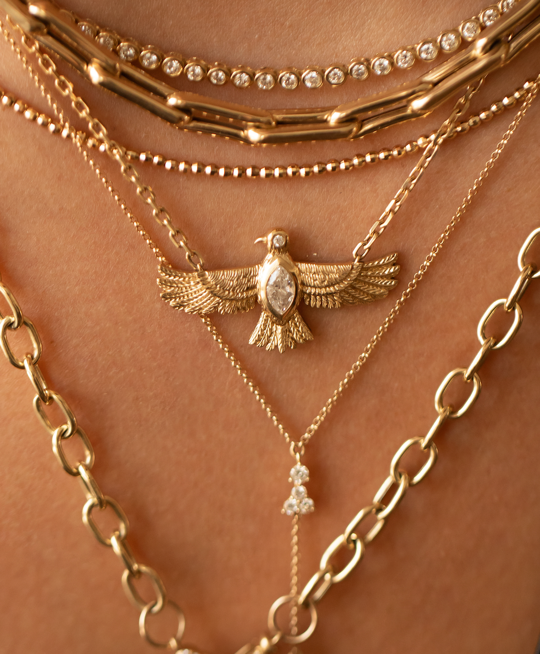 14K GOLD & DIAMOND EAGLE SPIRIT AMULET