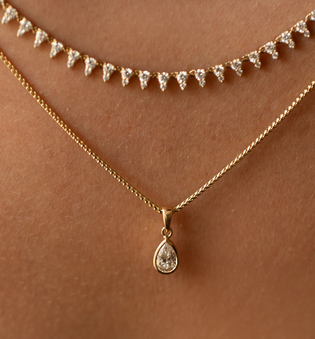 THE DIAMOND DROP PETAL NECKLACE