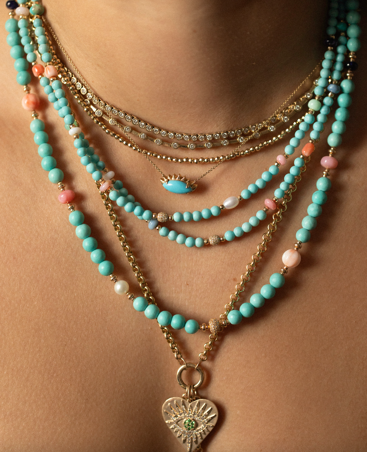 4MM SIZE TURQUOISE ANTIQUITY NECKLACES