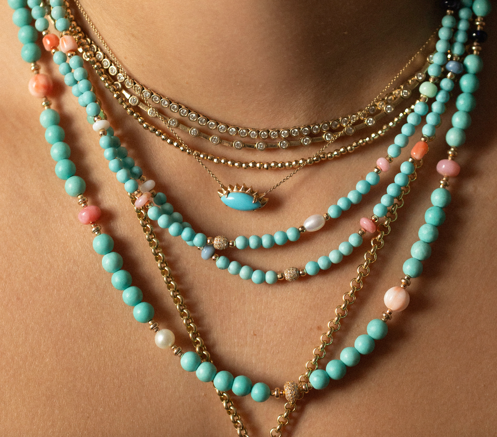 6MM TURQUOISE ANTIQUITY NECKLACES