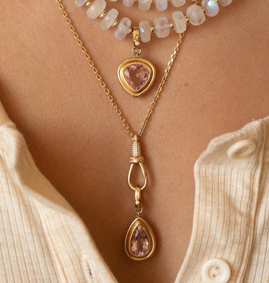 MORGANITE GEMSTONE PENDANTS