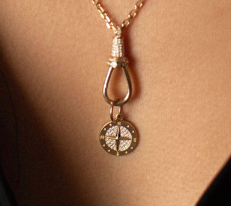 14K GOLD COMPASS PENDANT