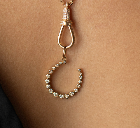 14K & DIAMOND HORSESHOE CHARM