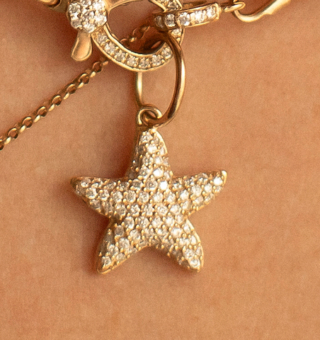 14K GOLD AND DIAMOND STAR FISH