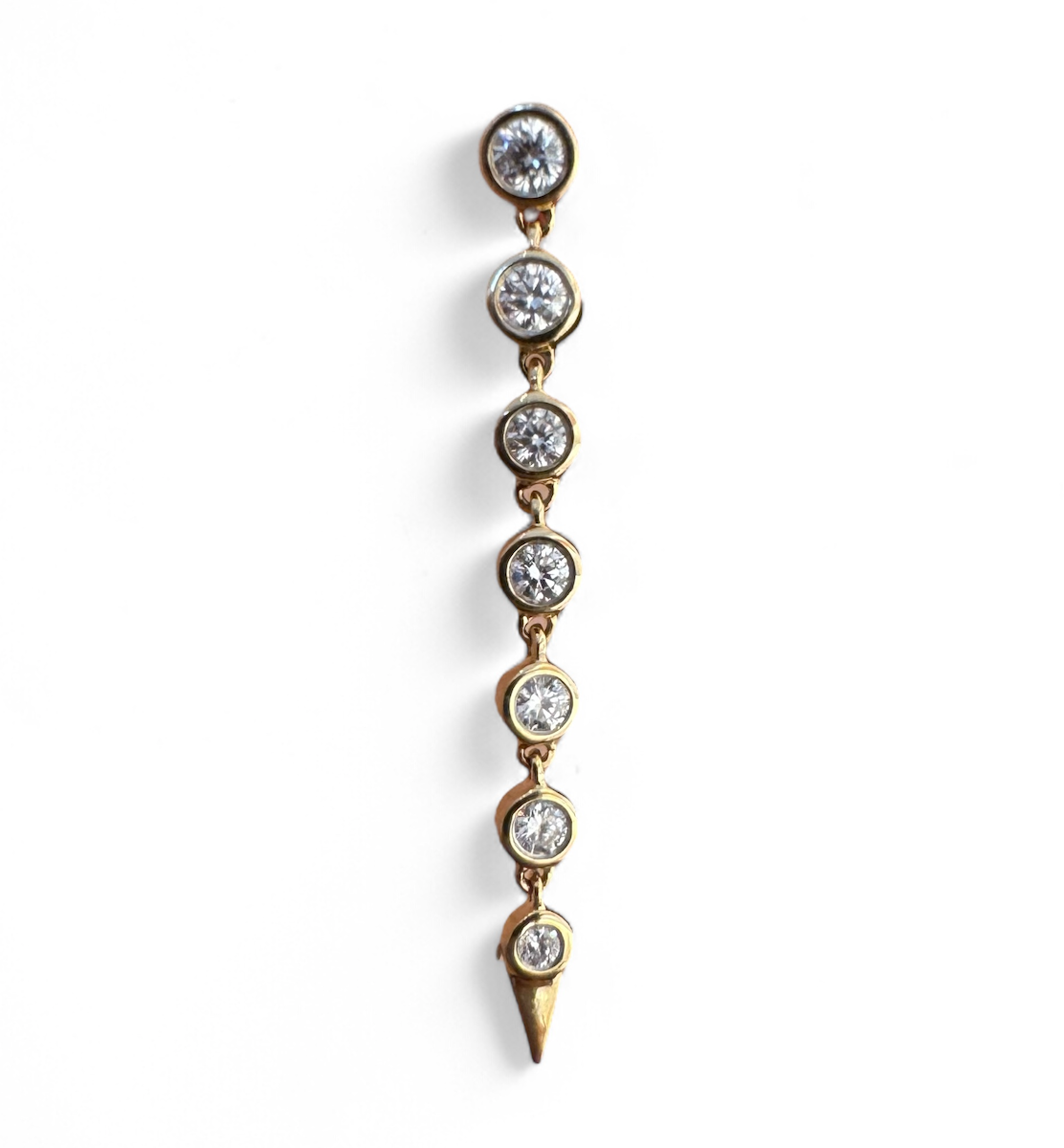 BEZEL DIAMOND DROP EARRINGS