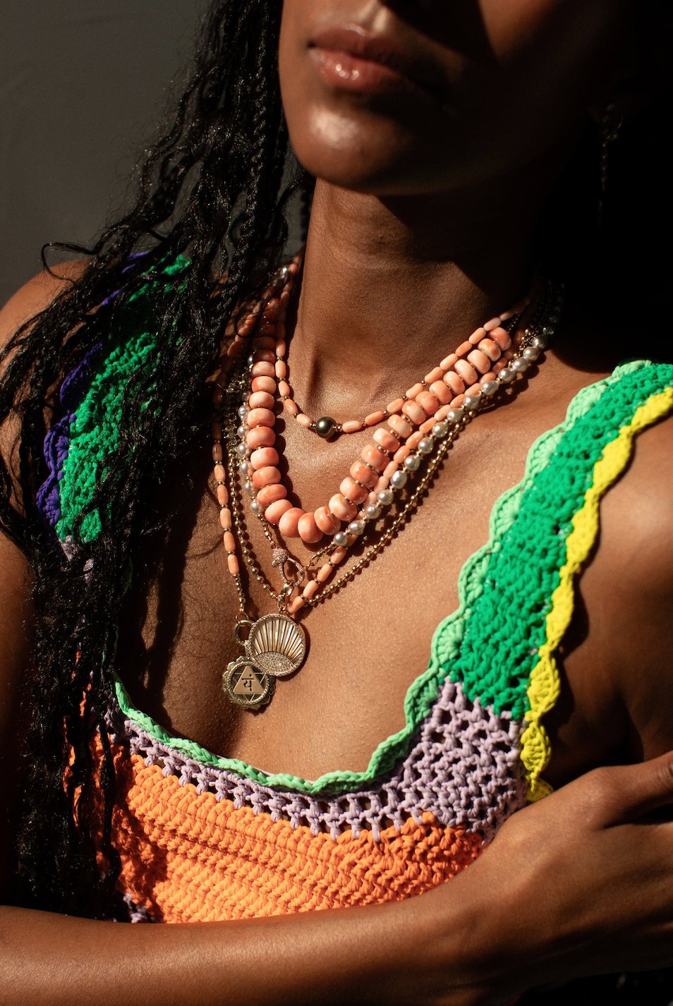 PINK ANGEL CORAL & TAHITIAN PEARL NECKLAC