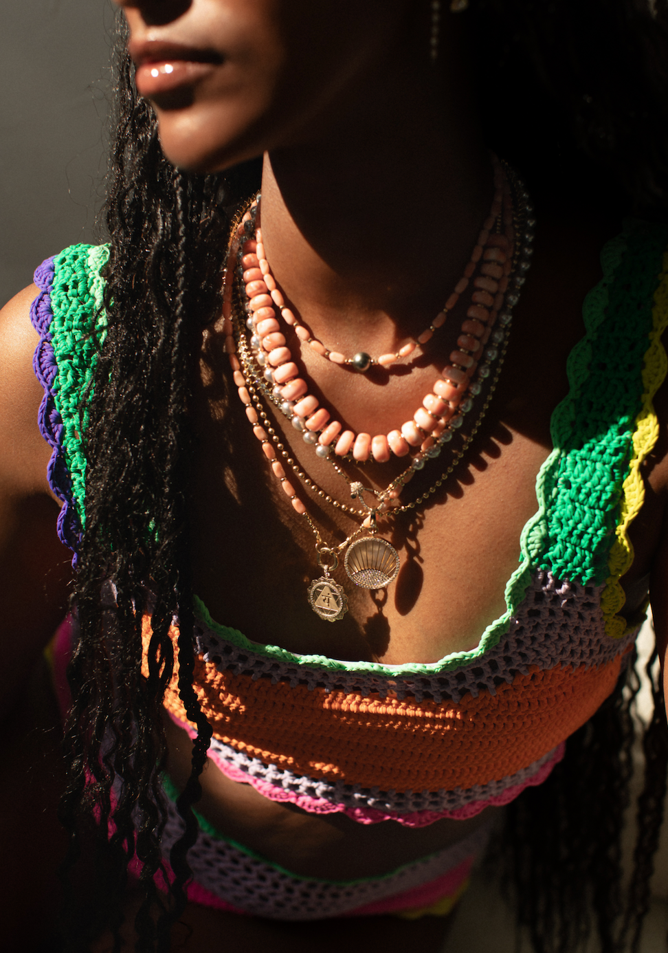 PINK ANGEL CORAL & TAHITIAN PEARL NECKLAC