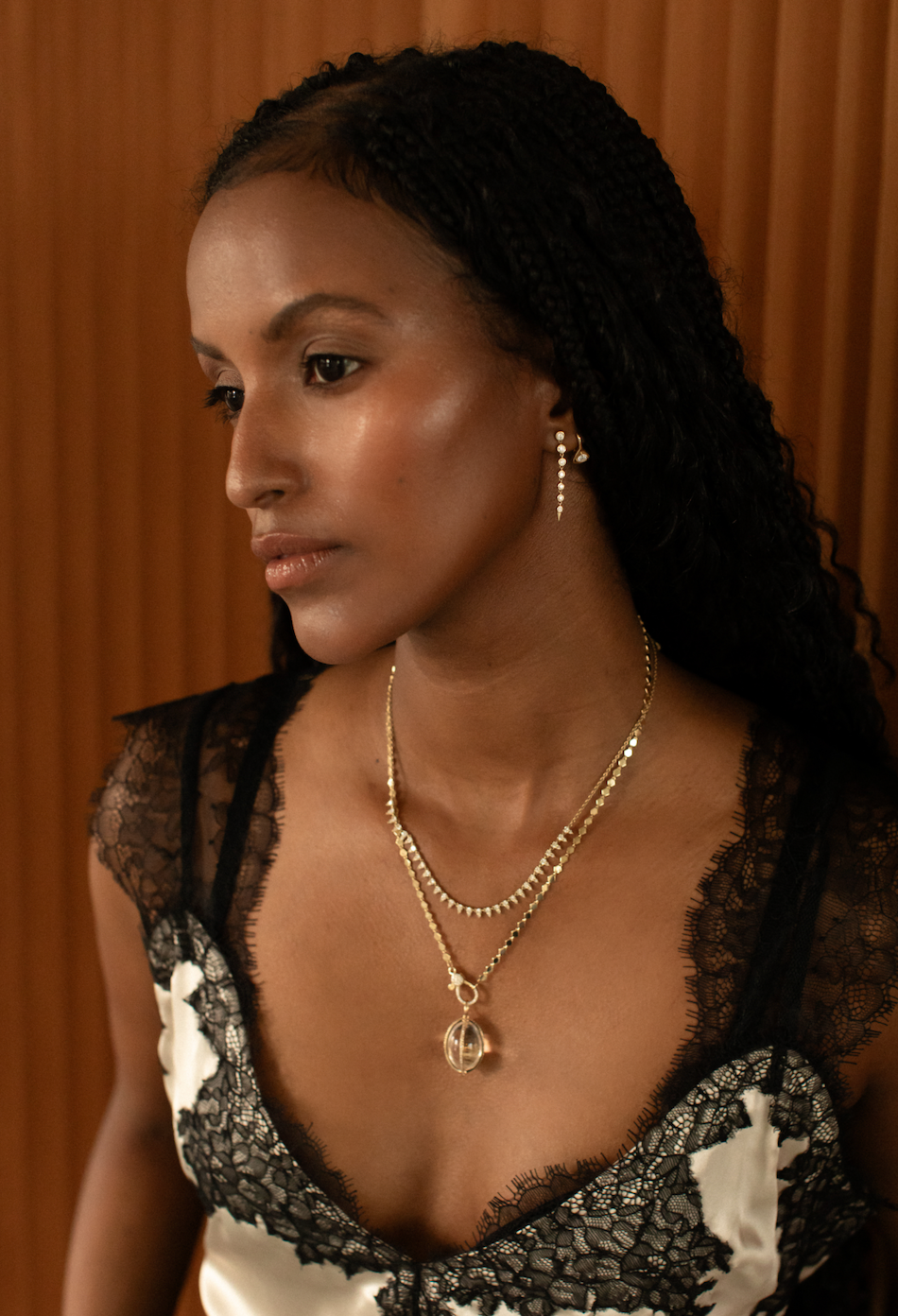 THE DIAMOND DROP PETAL NECKLACE