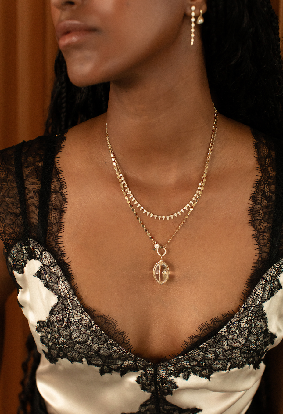 THE DIAMOND DROP PETAL NECKLACE