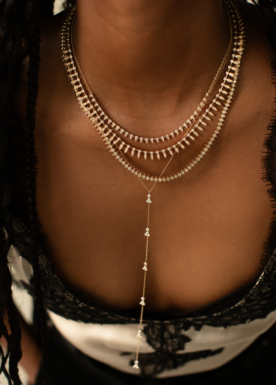 THE DIAMOND DROP PETAL NECKLACE