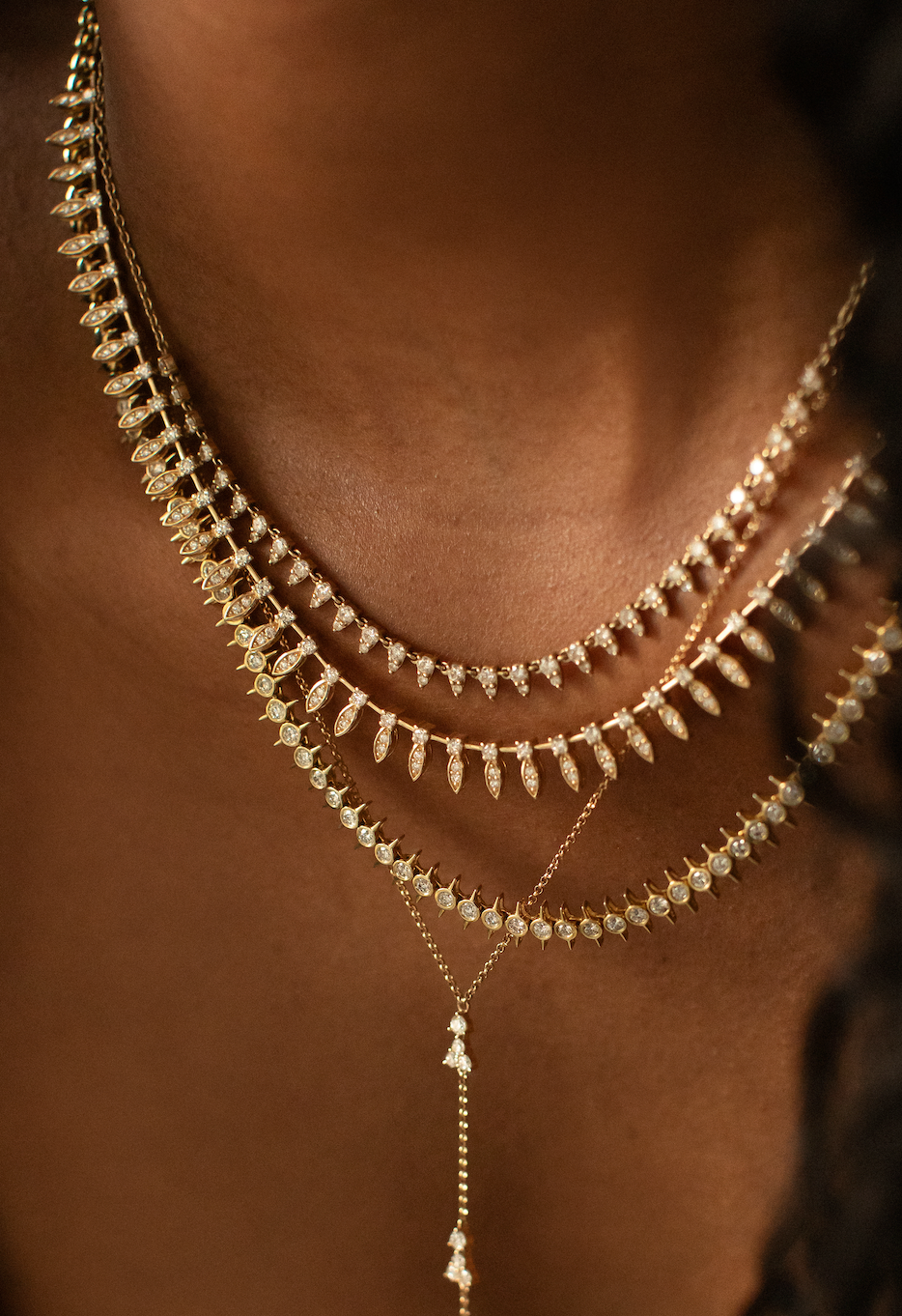 THE DIAMOND DROP PETAL NECKLACE