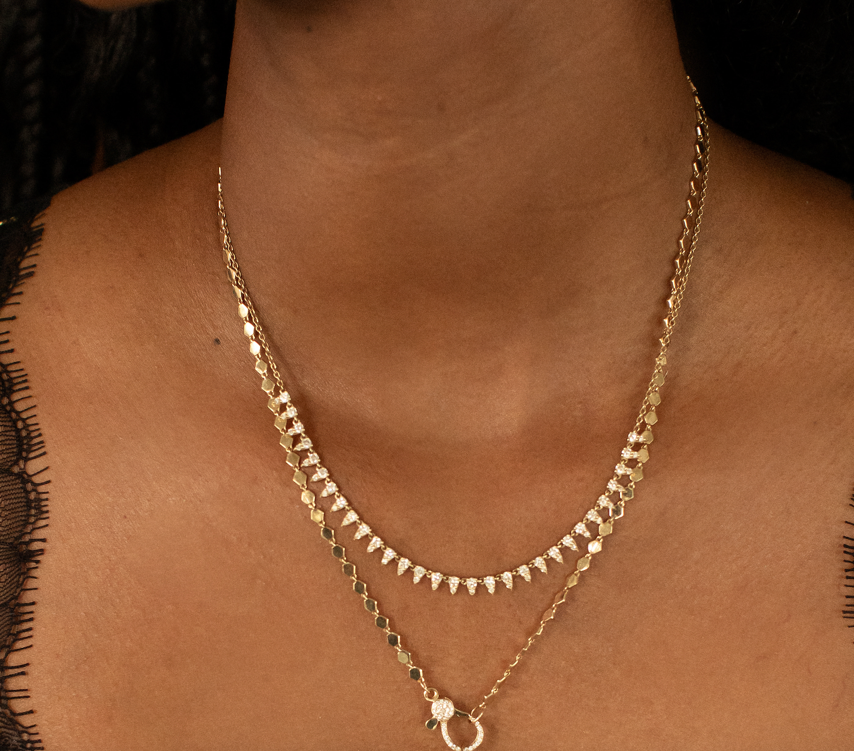 THE DIAMOND DROP PETAL NECKLACE
