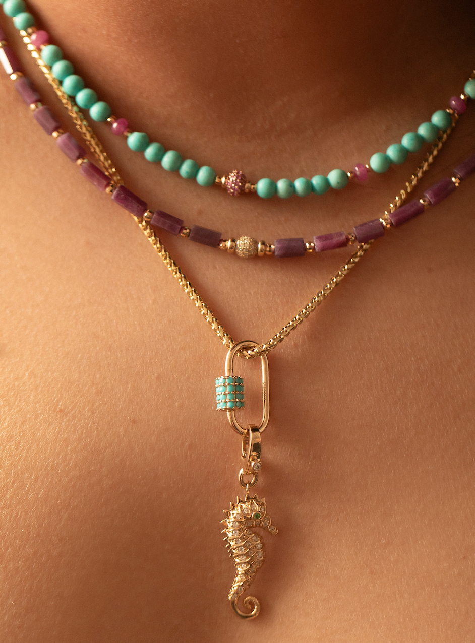 GEMSTONE CARABINER CHARM HOLDERS