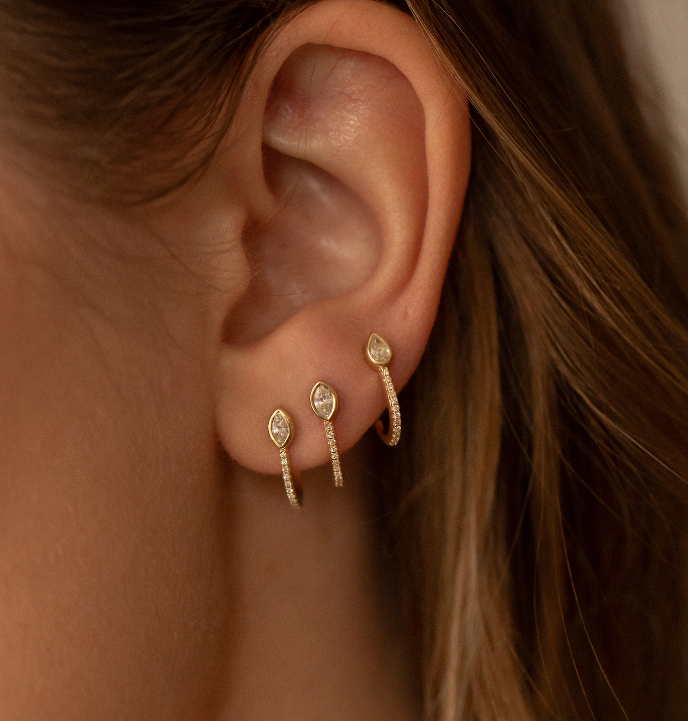 DIAMOND MARQUISE DIAMOND EARRINGS