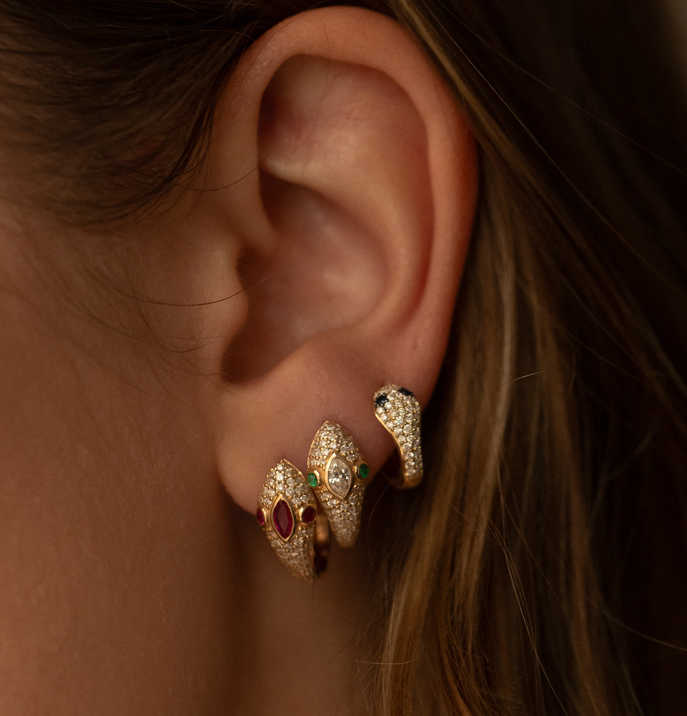DIAMOND SERPENT EARRING