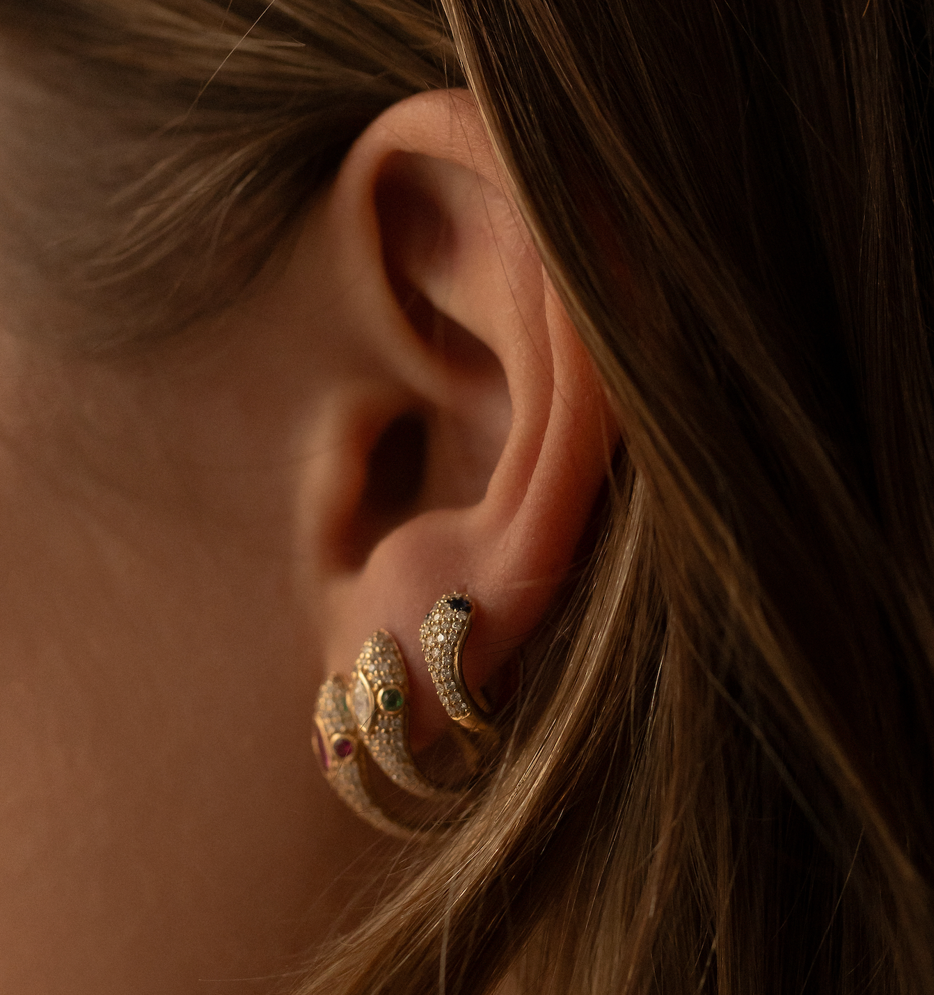 DIAMOND SERPENT EARRING